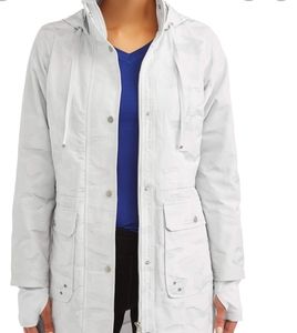 Athletic Works Womens Medium Gray Camo Anorak With Hood